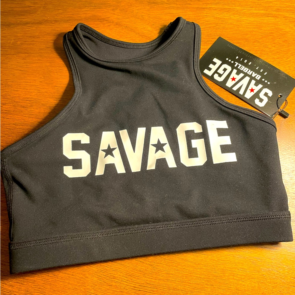 NWT XS Savage Barbell High Neck Bra